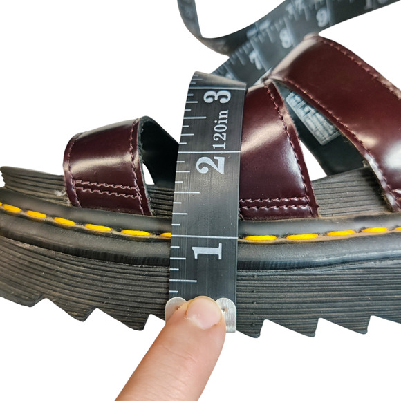Dr. Martens Burgundy Strappy Sandals - Picture 8 of 11